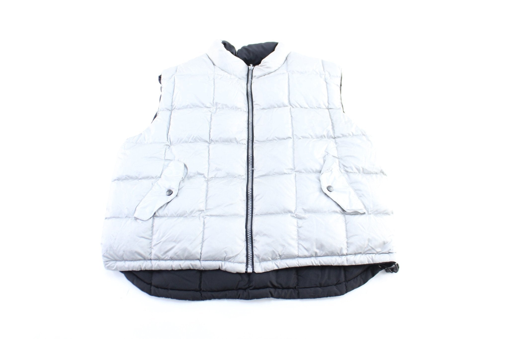 90’s Gap Black & Silver Reversible Puffer Vest - Jacket - Thrifted Threads