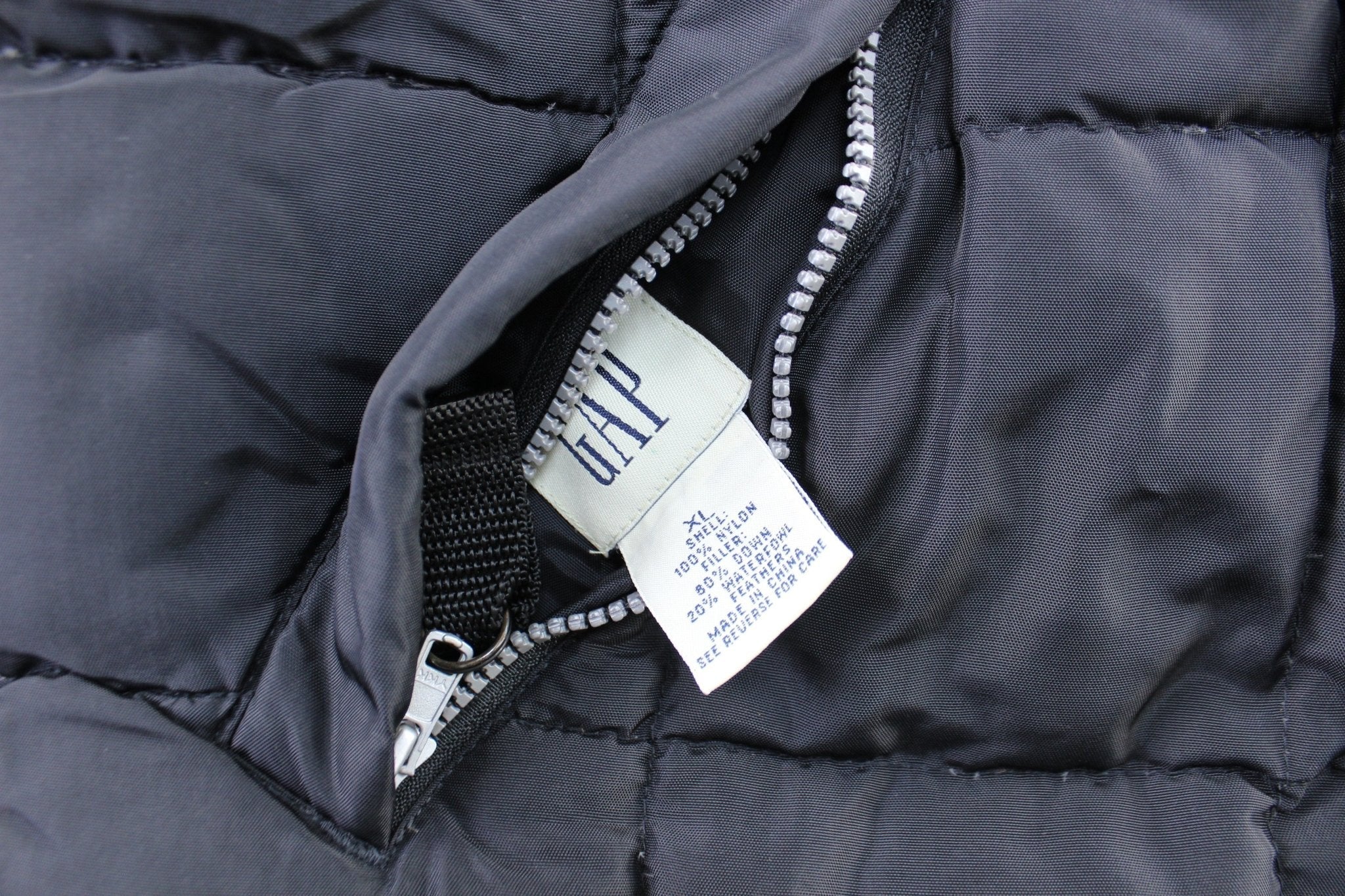 90’s Gap Black & Silver Reversible Puffer Vest - Jacket - Thrifted Threads