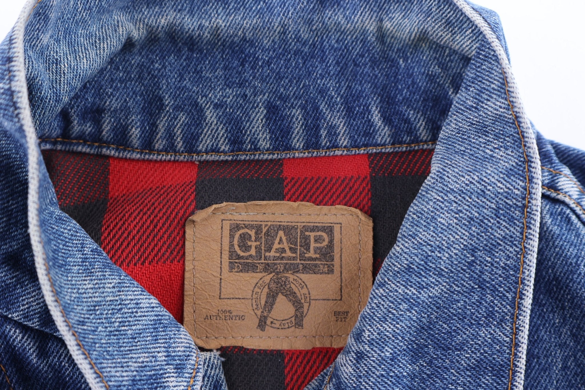 90's Gap Buffalo Lined Denim Jacket - Jacket - Thrifted Threads