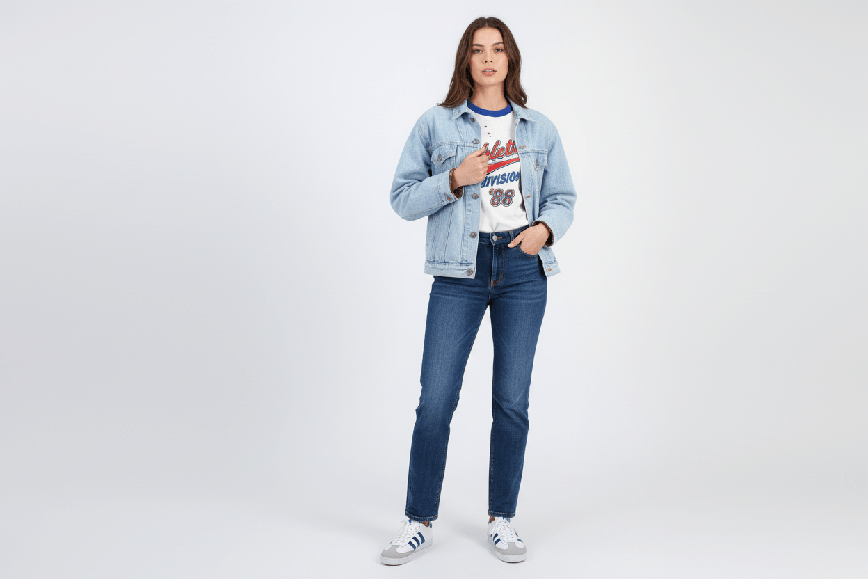 90's GAP Light Wash Denim Trucker Jacket - ThriftedThreads.com