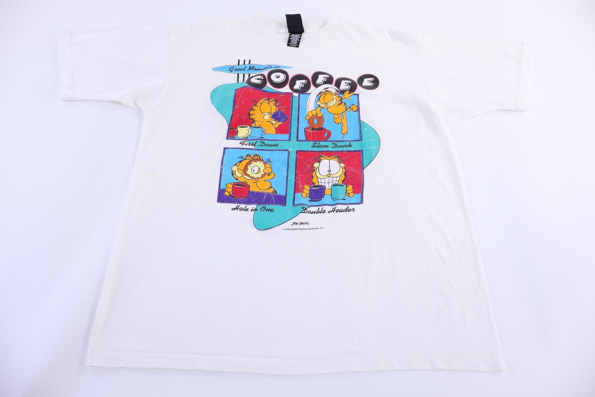 90's Garfield Great Moments In Coffee T-shirt - Shirts & Tops - Thrifted Threads