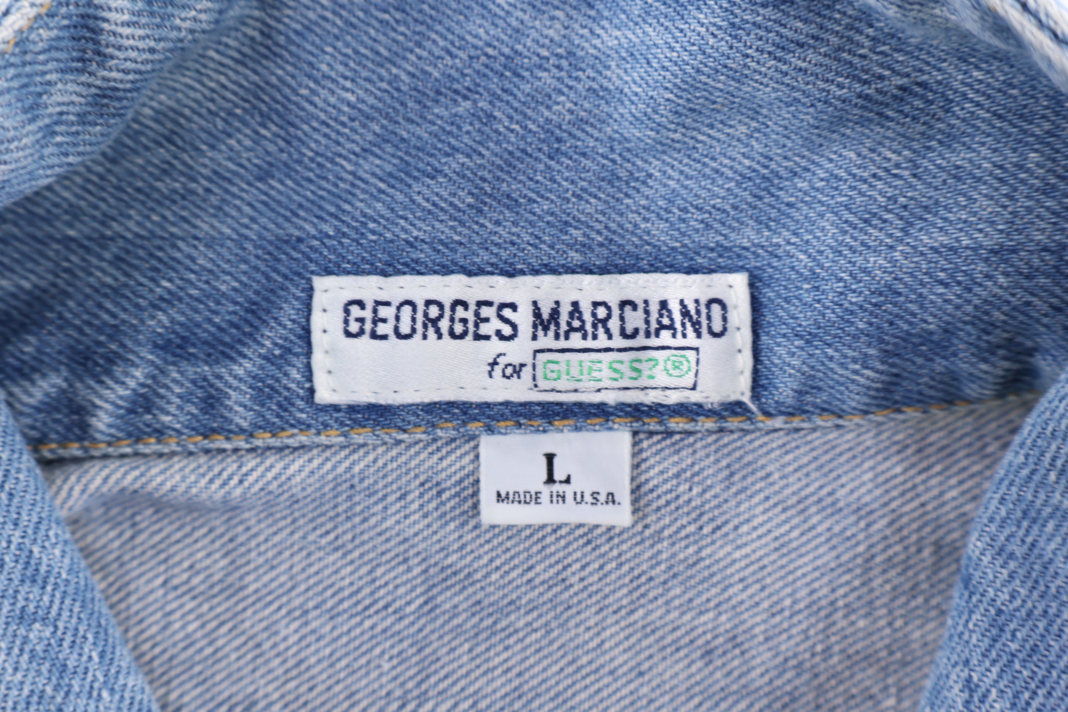 90's Georges Marciano Light Wash Denim Jacket - Jacket - Thrifted Threads