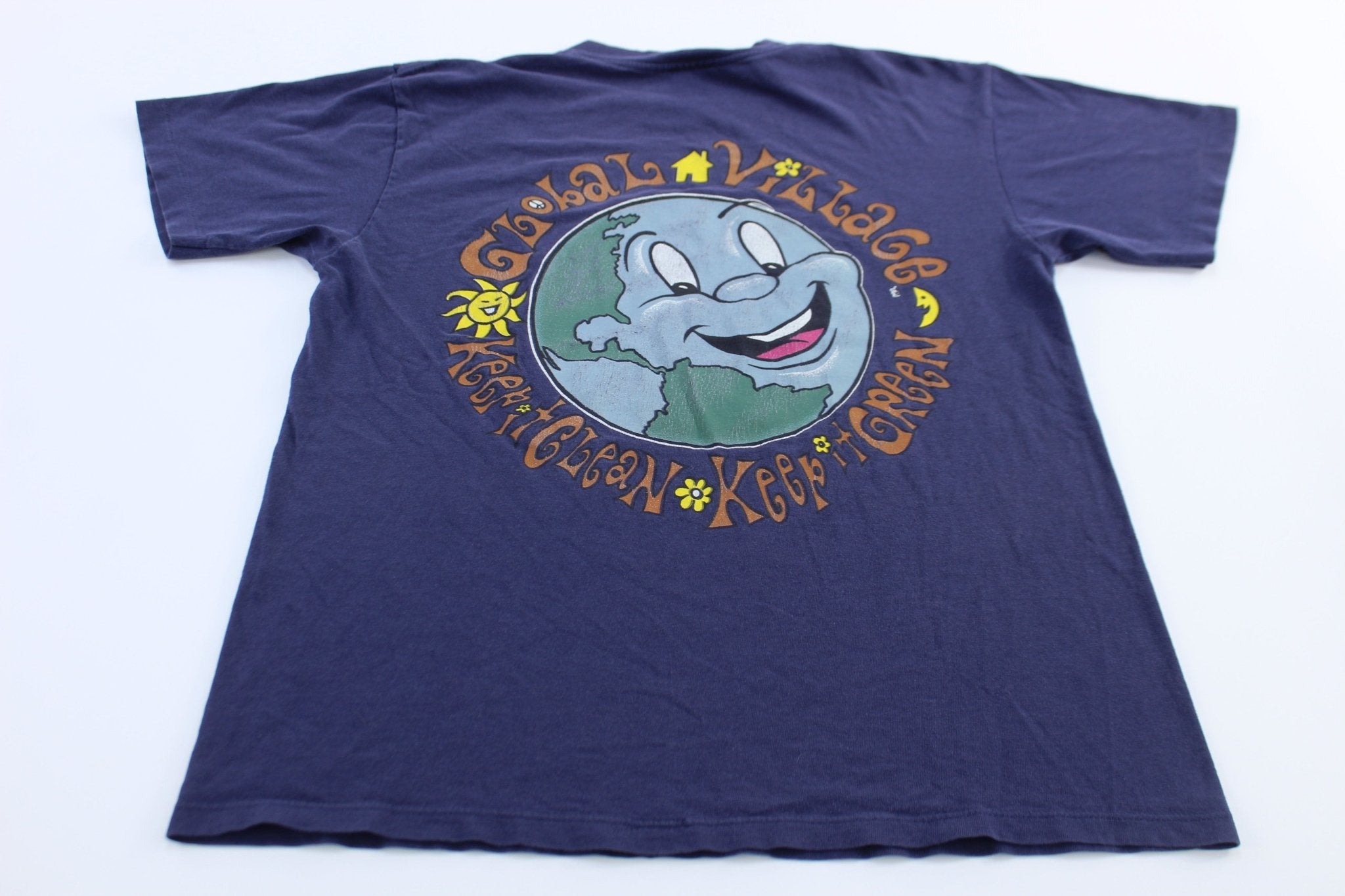 90's Global Village Earth Graphic T-Shirt - ThriftedThreads.com