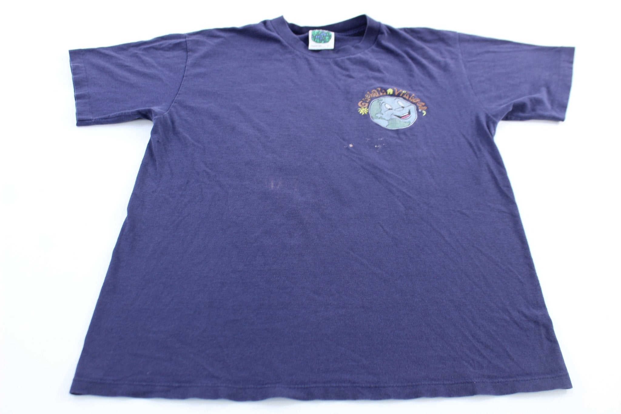 90's Global Village Earth Graphic T-Shirt - ThriftedThreads.com
