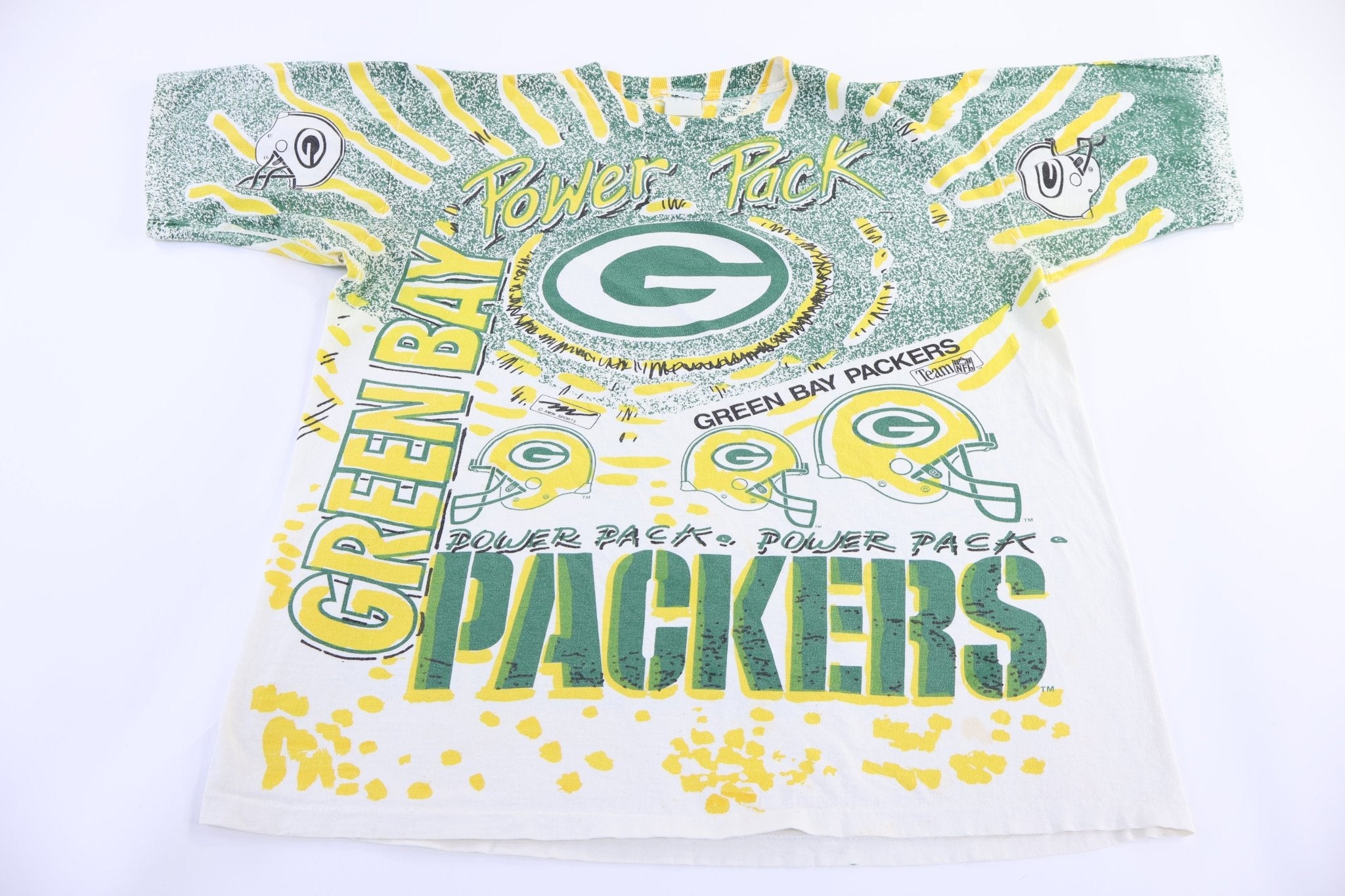 90's Green Bay Packers All Over Graphic T-shirt - Shirts & Tops - Thrifted Threads