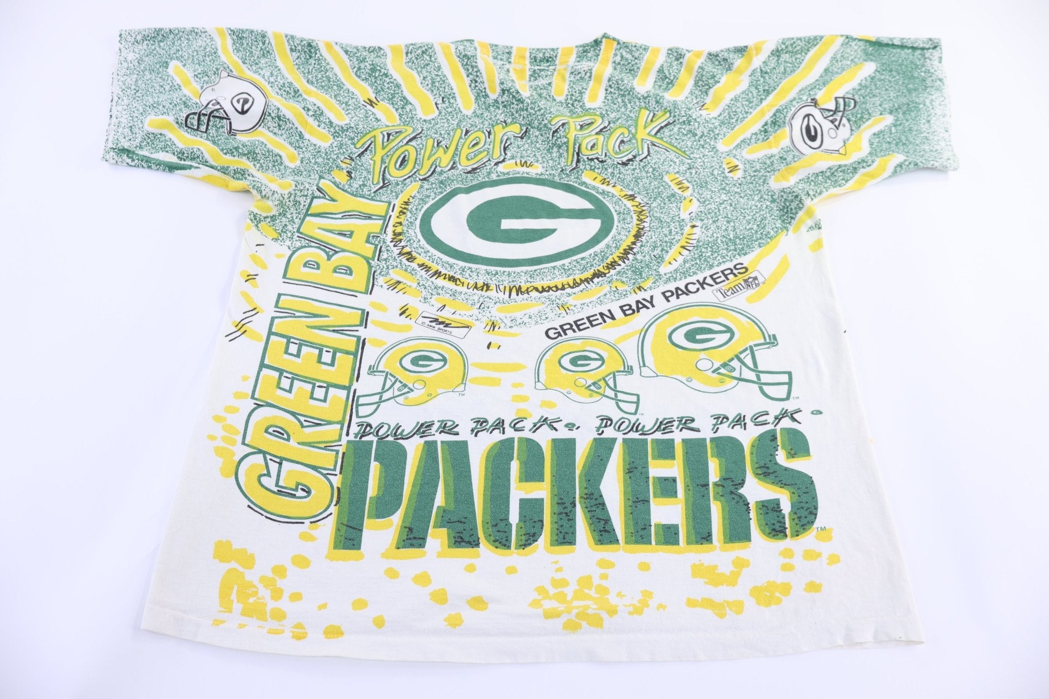 90's Green Bay Packers All Over Graphic T-shirt - Shirts & Tops - Thrifted Threads