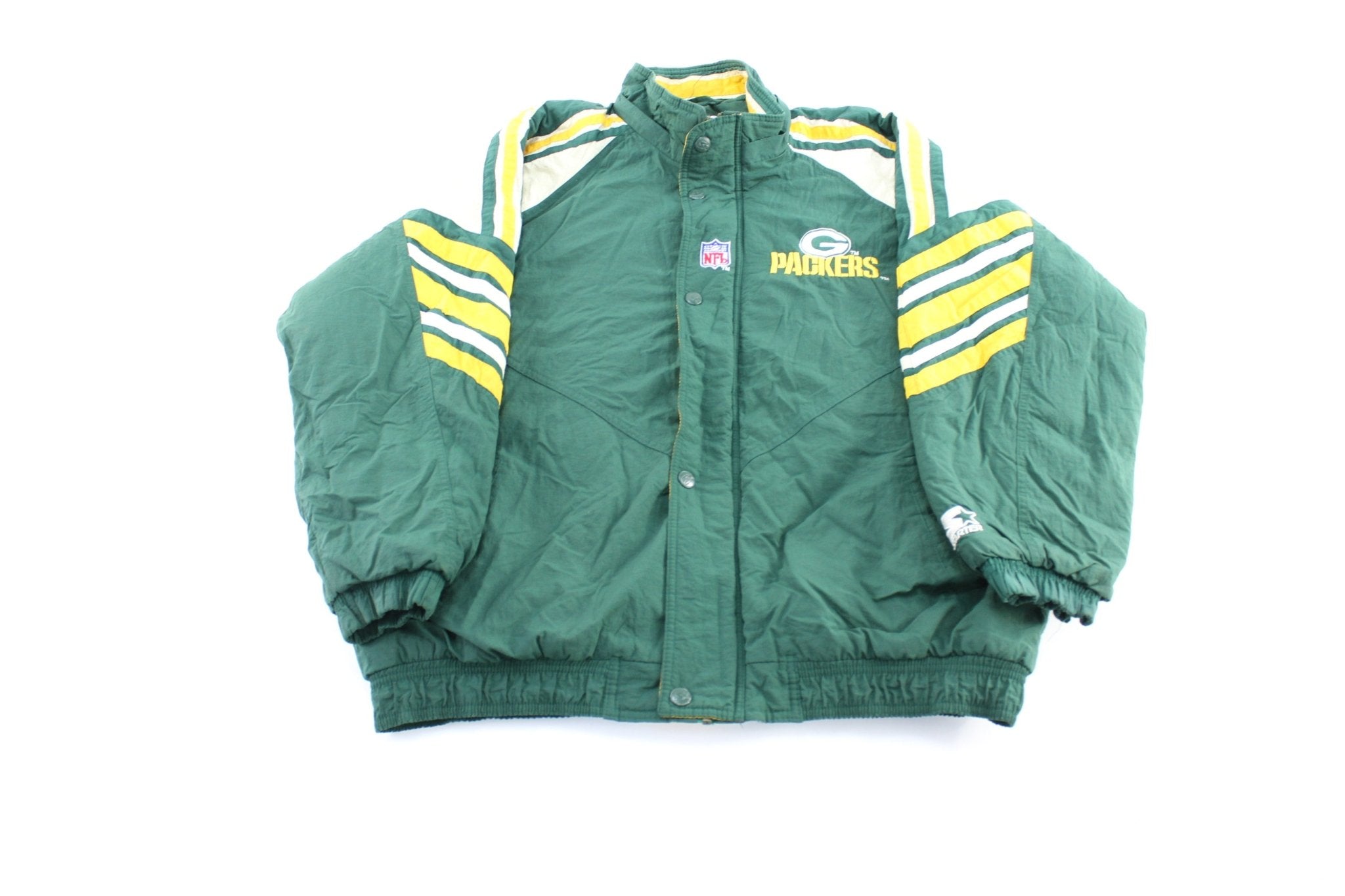 90's Green Bay Packers Embroidered Starter Zip Up Jacket - ThriftedThreads.com