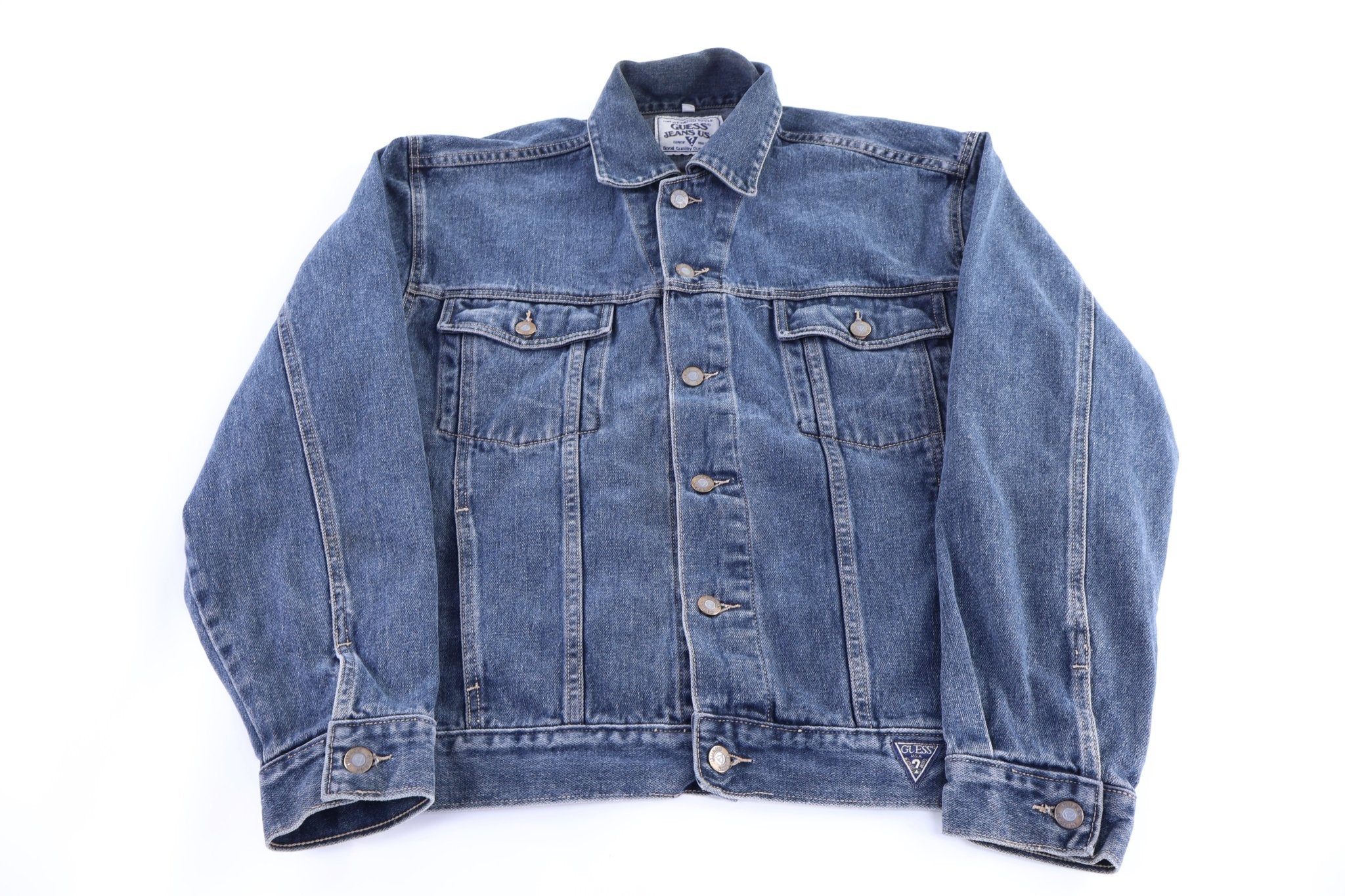 90's GUESS Jeans USA Dark Wash Denim Jacket - Jacket - Thrifted Threads