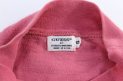 90's Guess Jeans USA Embroidered Pink & White LS T-Shirt - ThriftedThreads.com