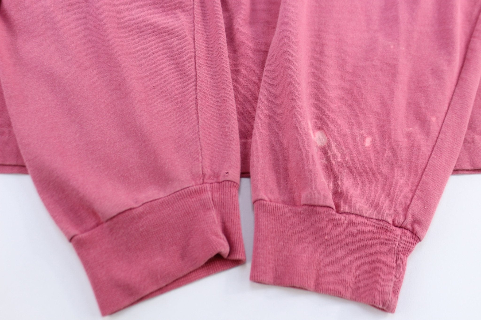 90's Guess Jeans USA Embroidered Pink & White LS T-Shirt - ThriftedThreads.com