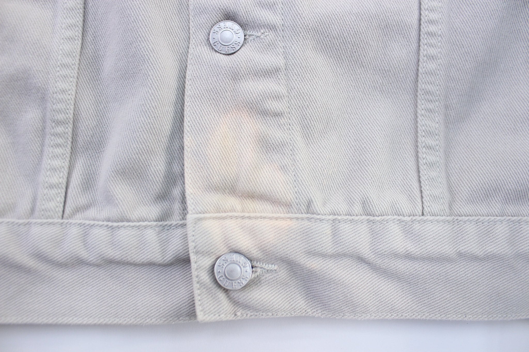90's Guess Light Grey Denim Jacket - Jacket - Thrifted Threads