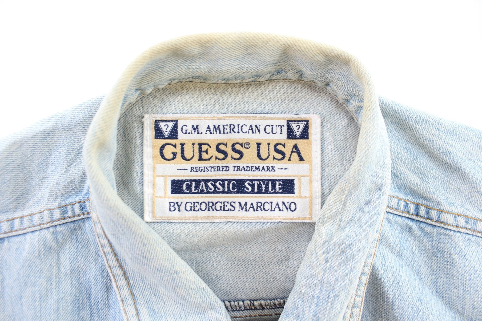 90's Guess Light Wash Denim Jacket - ThriftedThreads.com