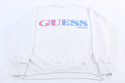 90's Guess Production White Sweatshirt - ThriftedThreads.com