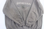 90's Guess U.S.A. Embroidered Grey Sweatshirt - Sweatshirt - Thrifted Threads