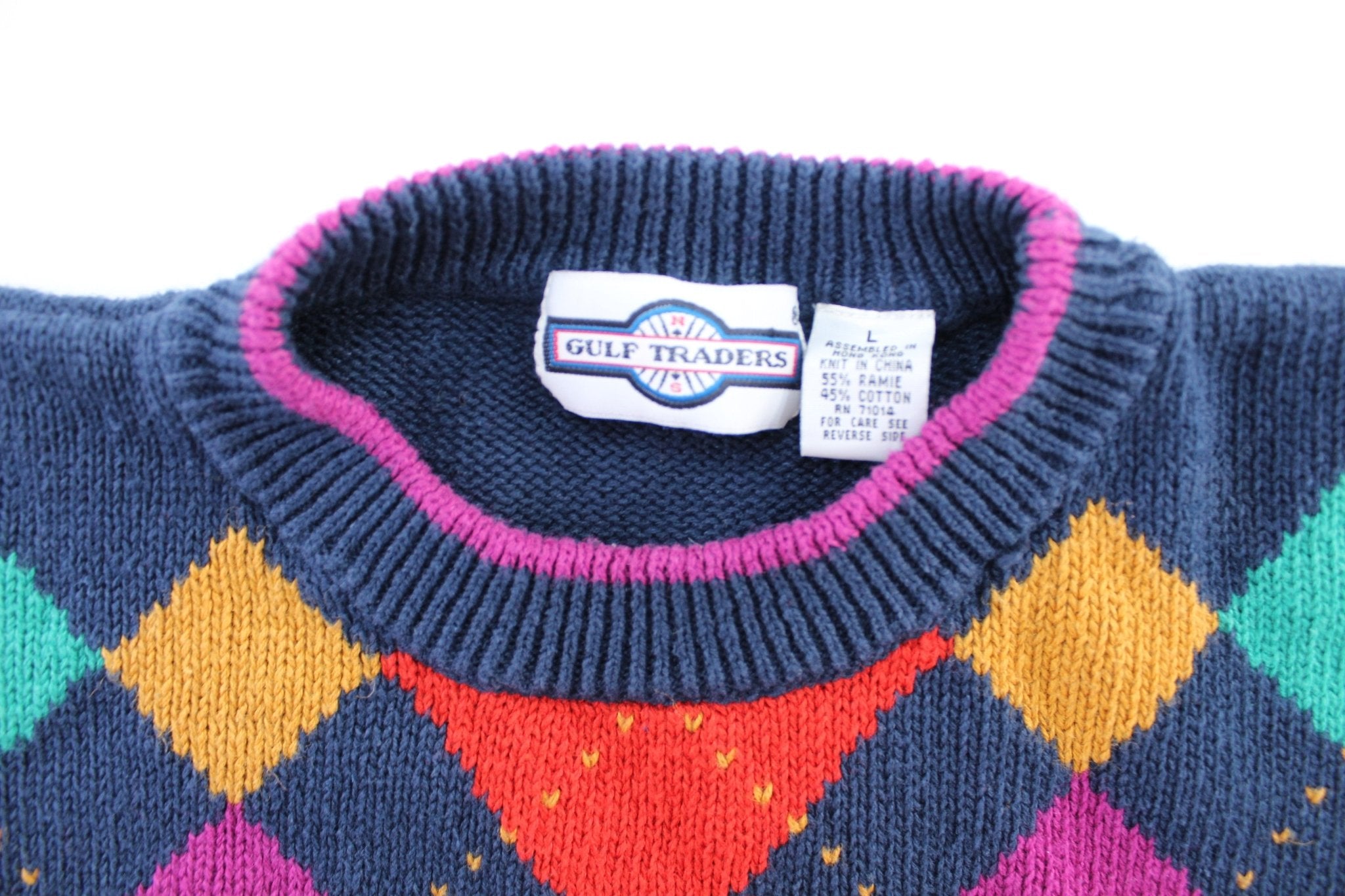 90's Gulf Traders Geometric Patterned Sweater - ThriftedThreads.com