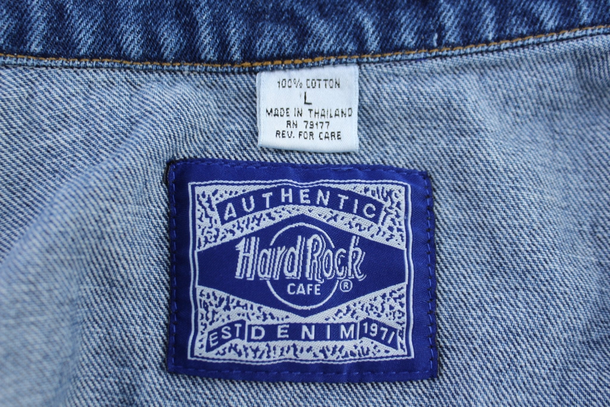 90's Hard Rock Cafe Embroidered Cleveland, Ohio Denim Jacket - Jackets - Thrifted Threads