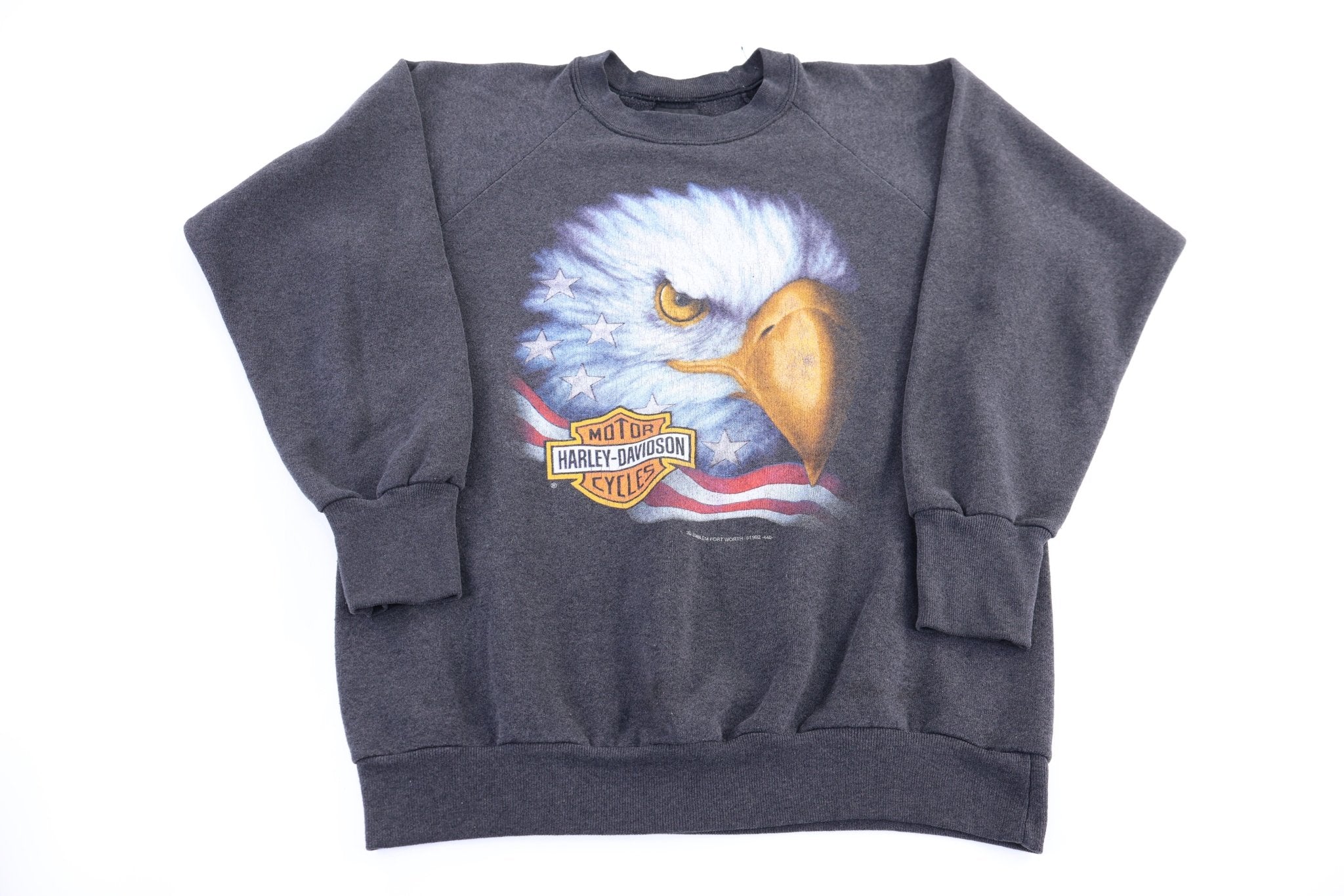 90's Harley Davidson Motorcycles 3D Emblem Sweatshirt - Sweatshirt - Thrifted Threads