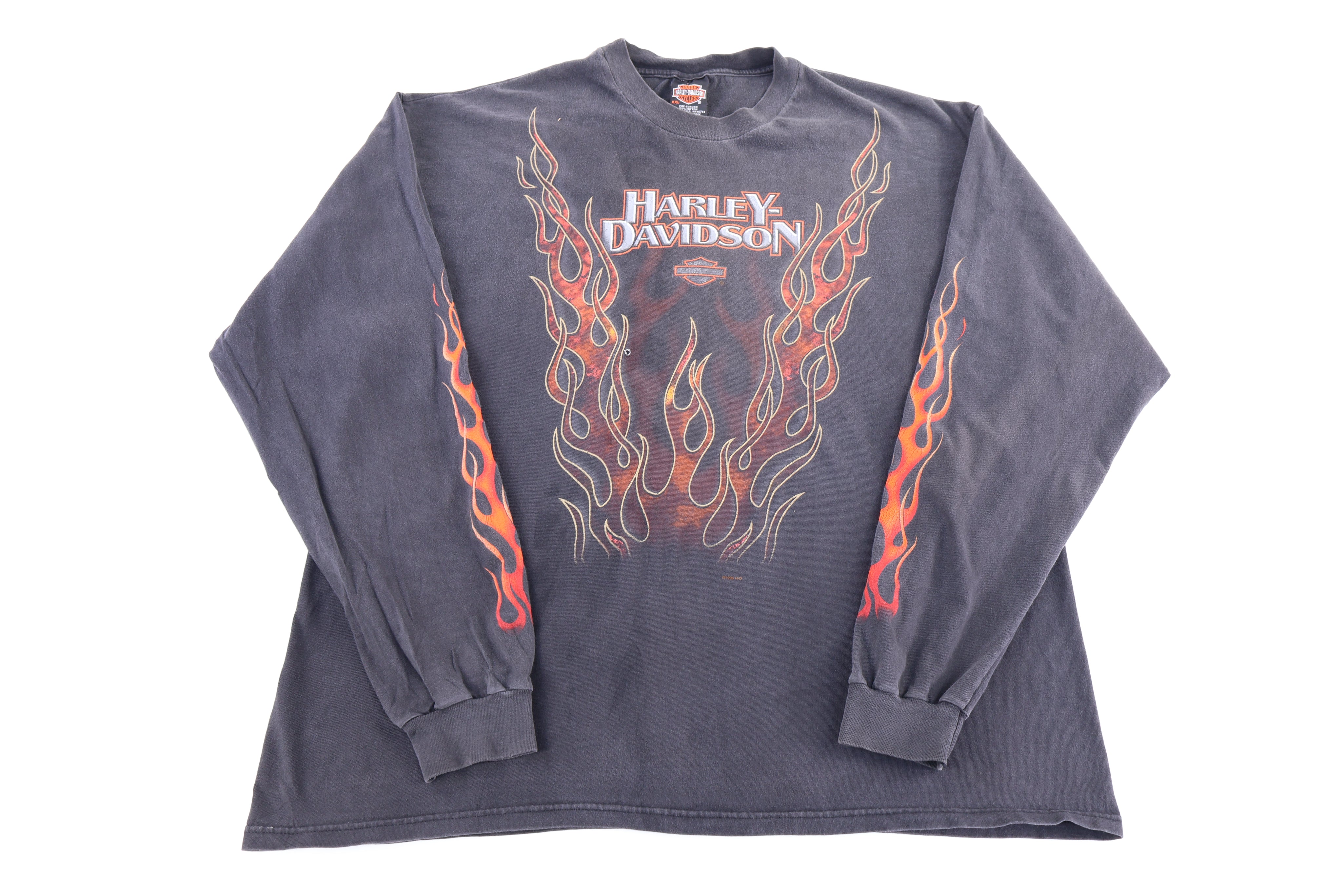 90's Harley Davidson Motorcycles California Flames Graphic LS T-shirt - Shirts & Tops - Thrifted Threads