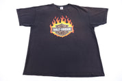 90's Harley Davidson Motorcycles Logo On Flames T-shirt - Shirts & Tops - Thrifted Threads