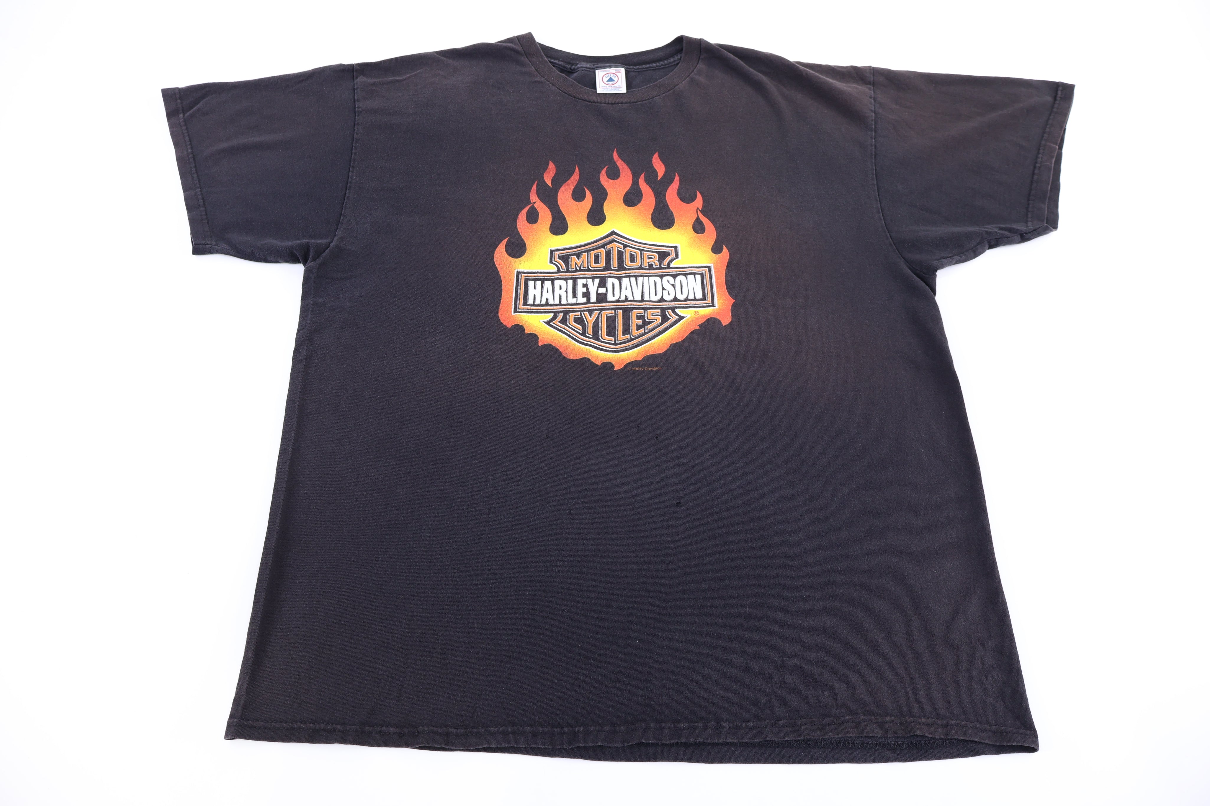 90's Harley Davidson Motorcycles Logo On Flames T-shirt - Shirts & Tops - Thrifted Threads