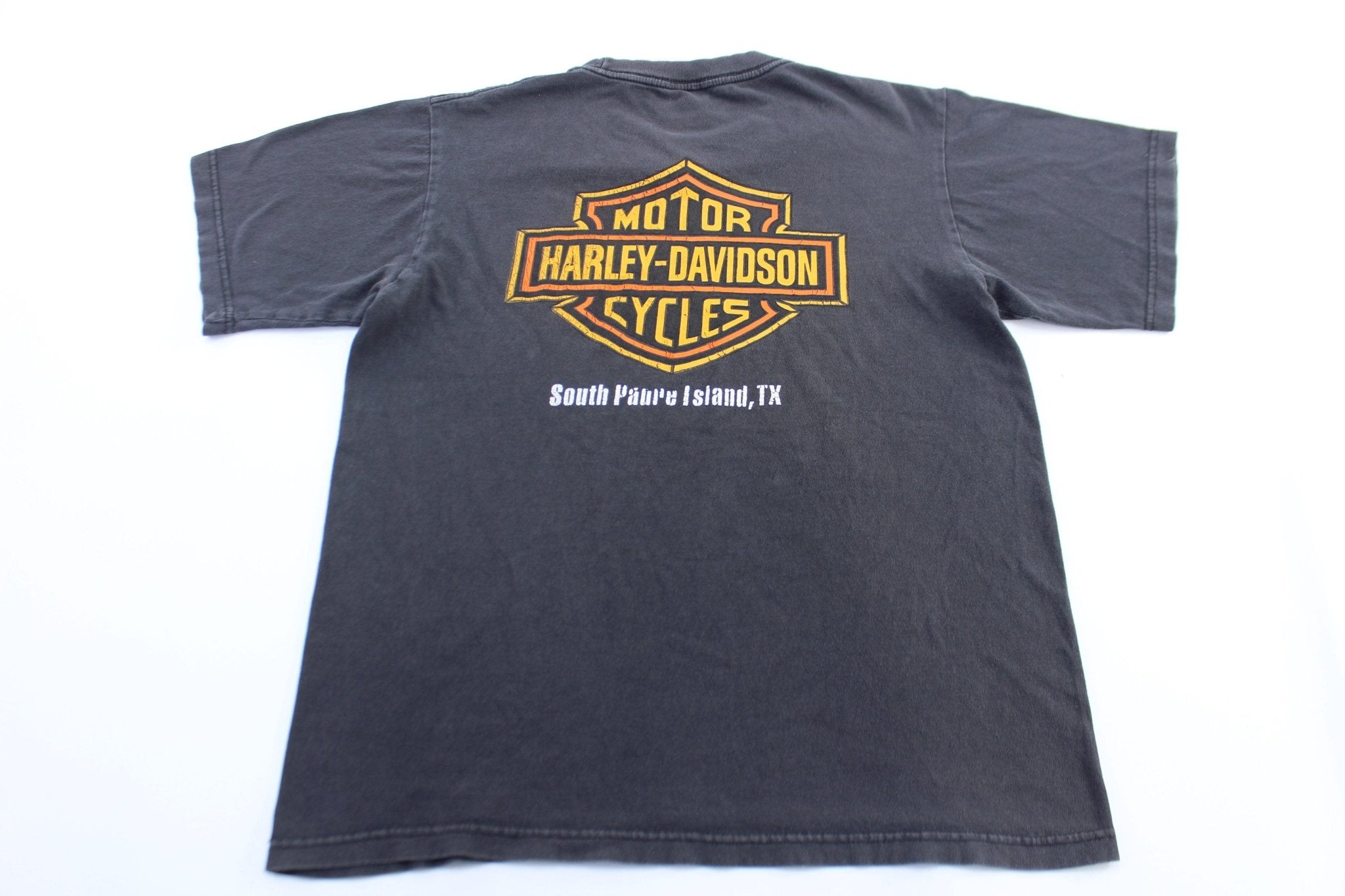 90’s Harley Davidson Motorcycles South Padre Island, Texas T-Shirt - ThriftedThreads.com