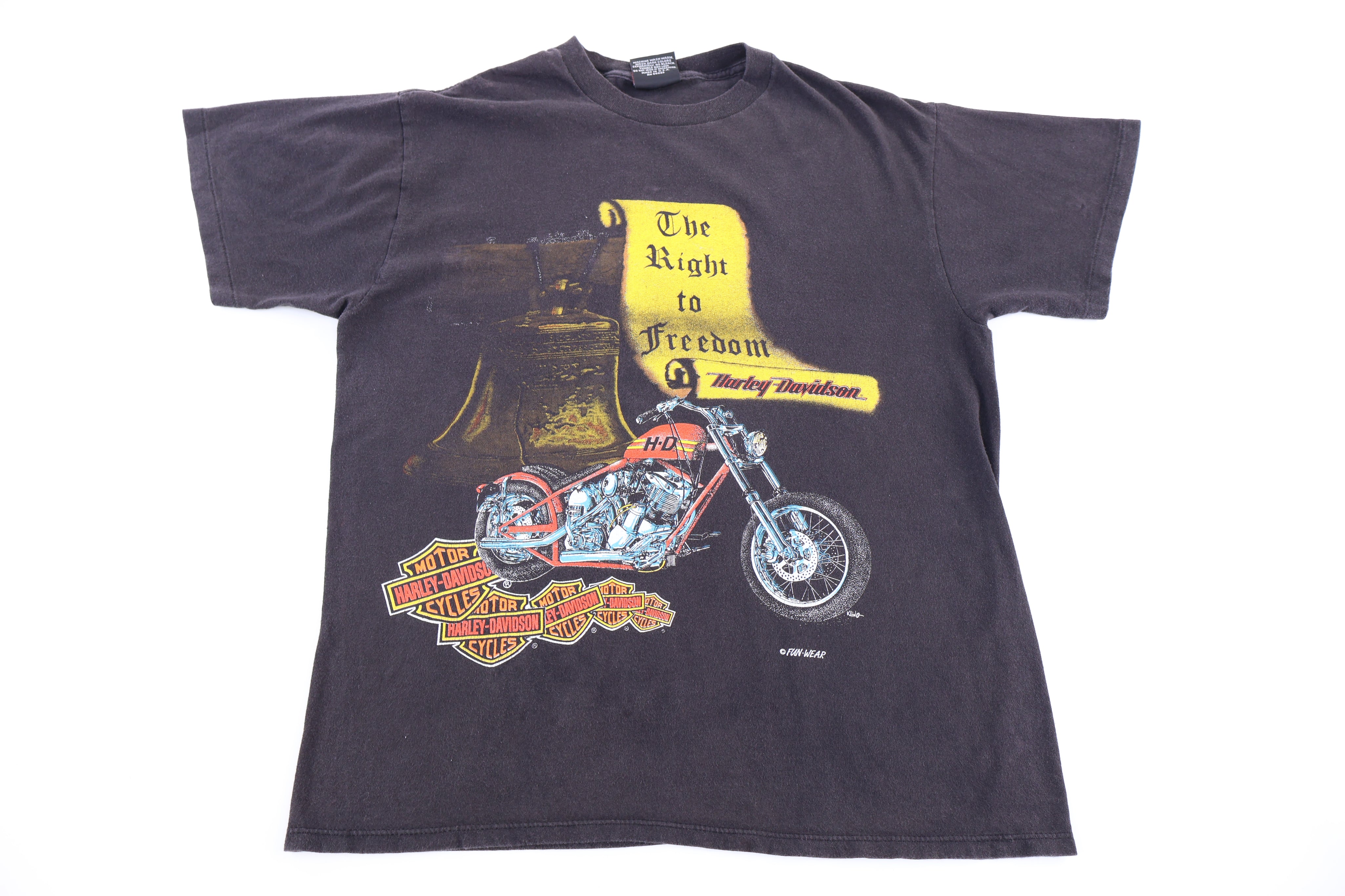 90's Harley Davidson Motorcycles The Right To Freedom T-shirt - Shirts & Tops - Thrifted Threads