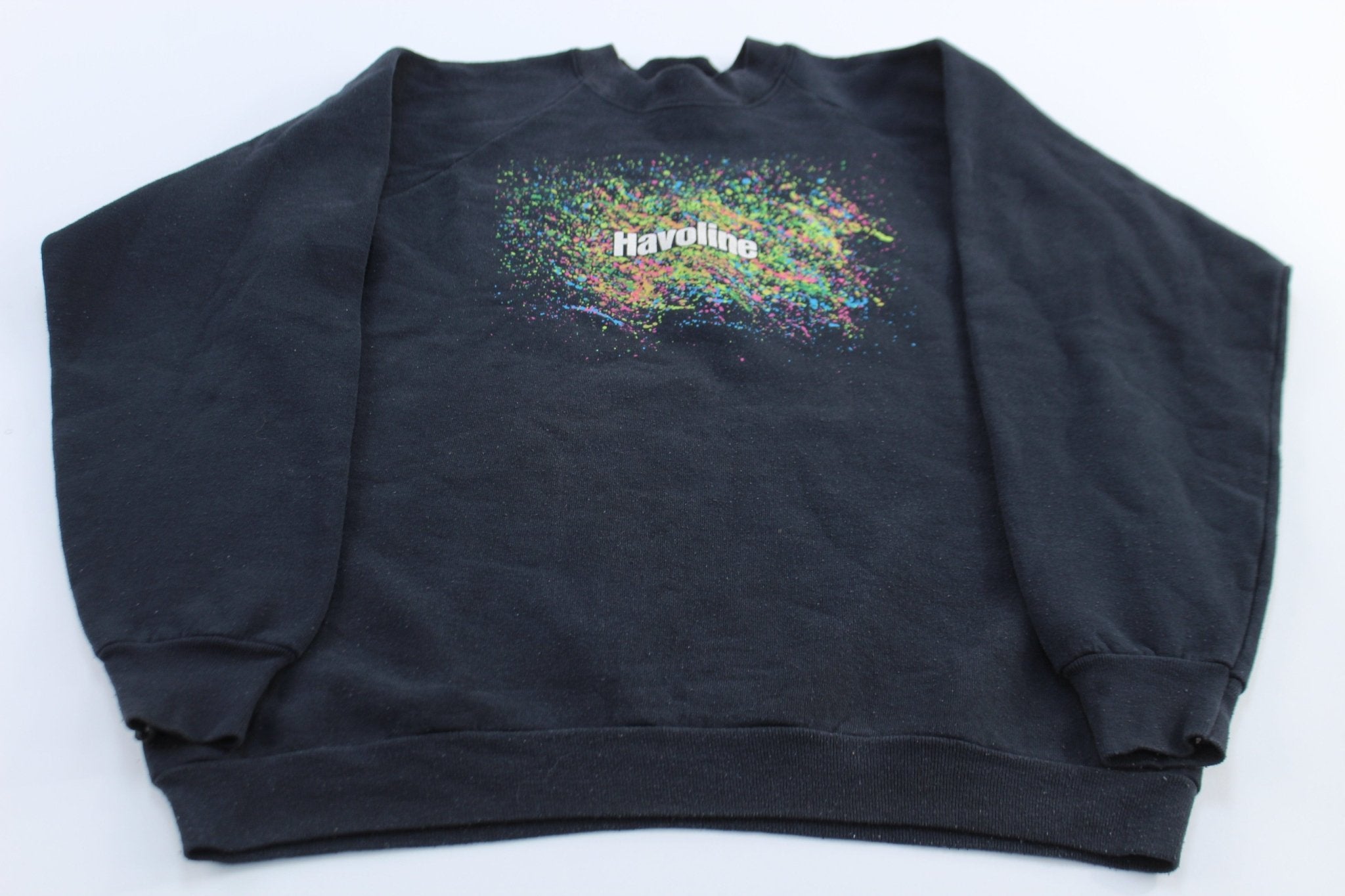 90's Havoline Paint Splatter Sweatshirt - ThriftedThreads.com