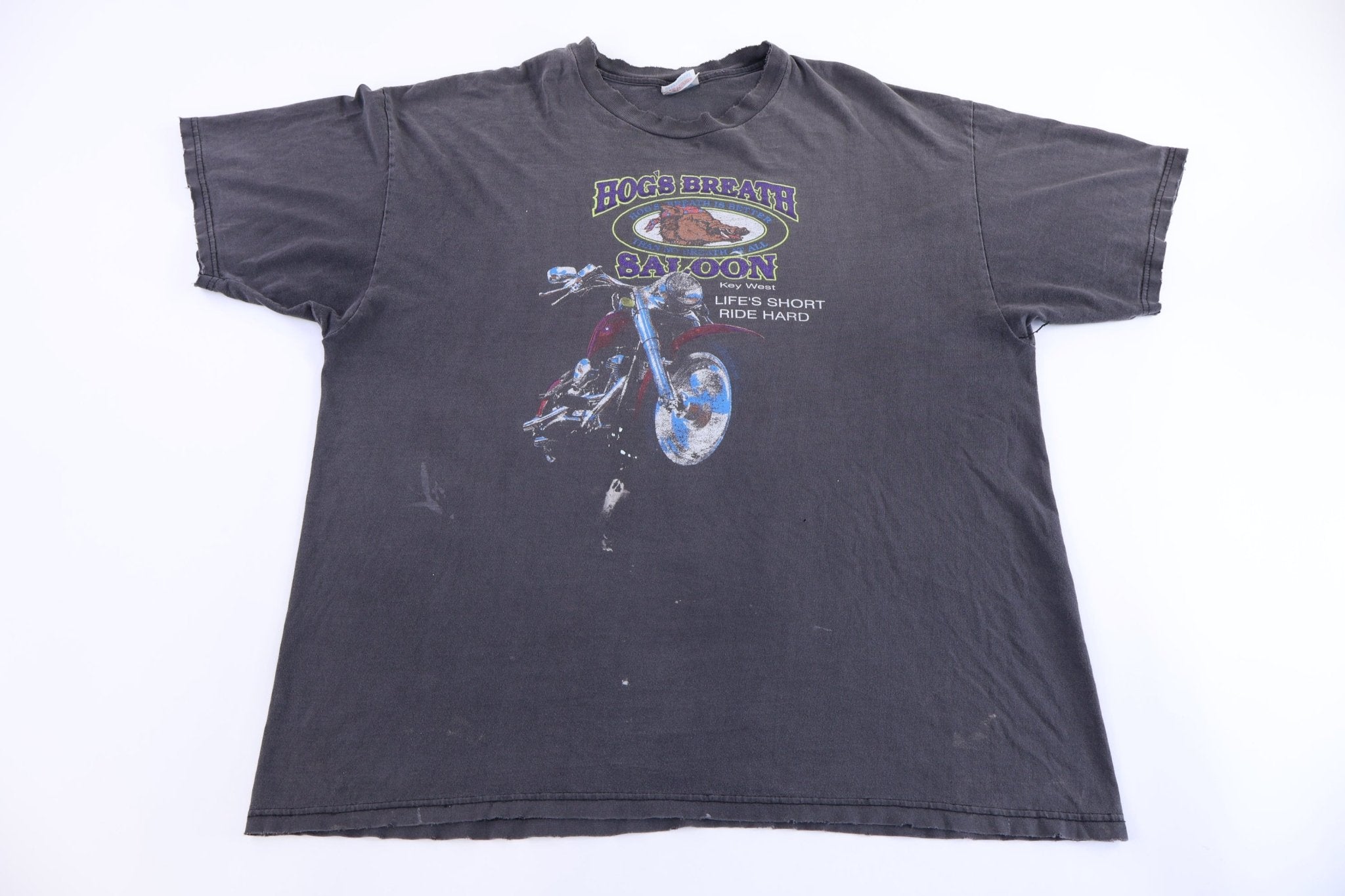 90's Hog's Breath Saloon Biker Graphic T-shirt - Shirts & Tops - Thrifted Threads
