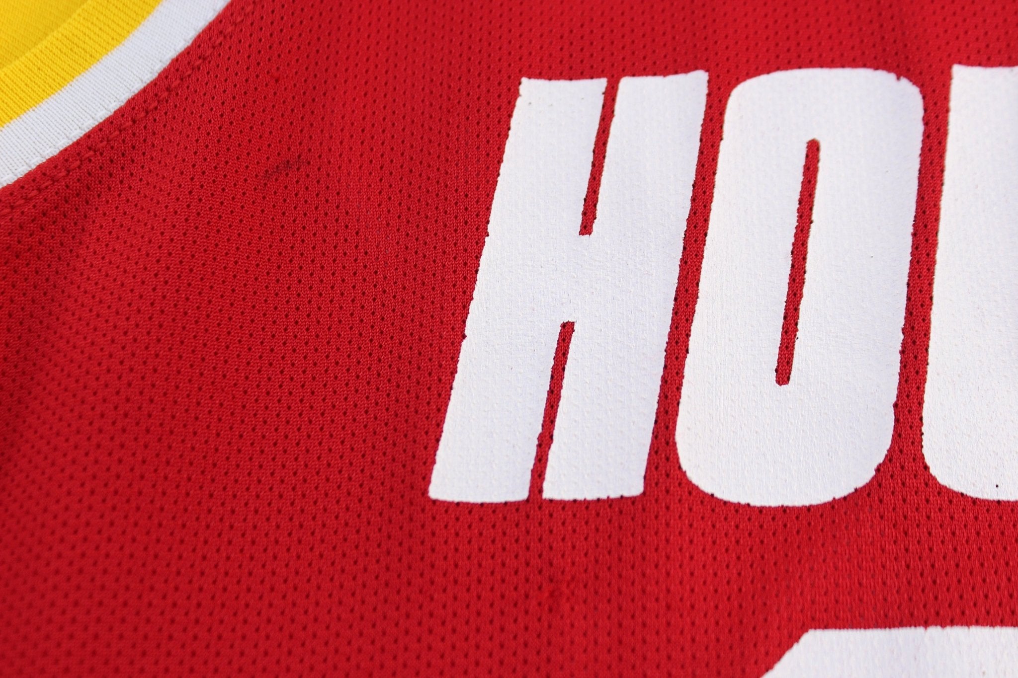 90's Houston Rockets Hakeem Olajuwon Champion Basketball Jersey - ThriftedThreads.com