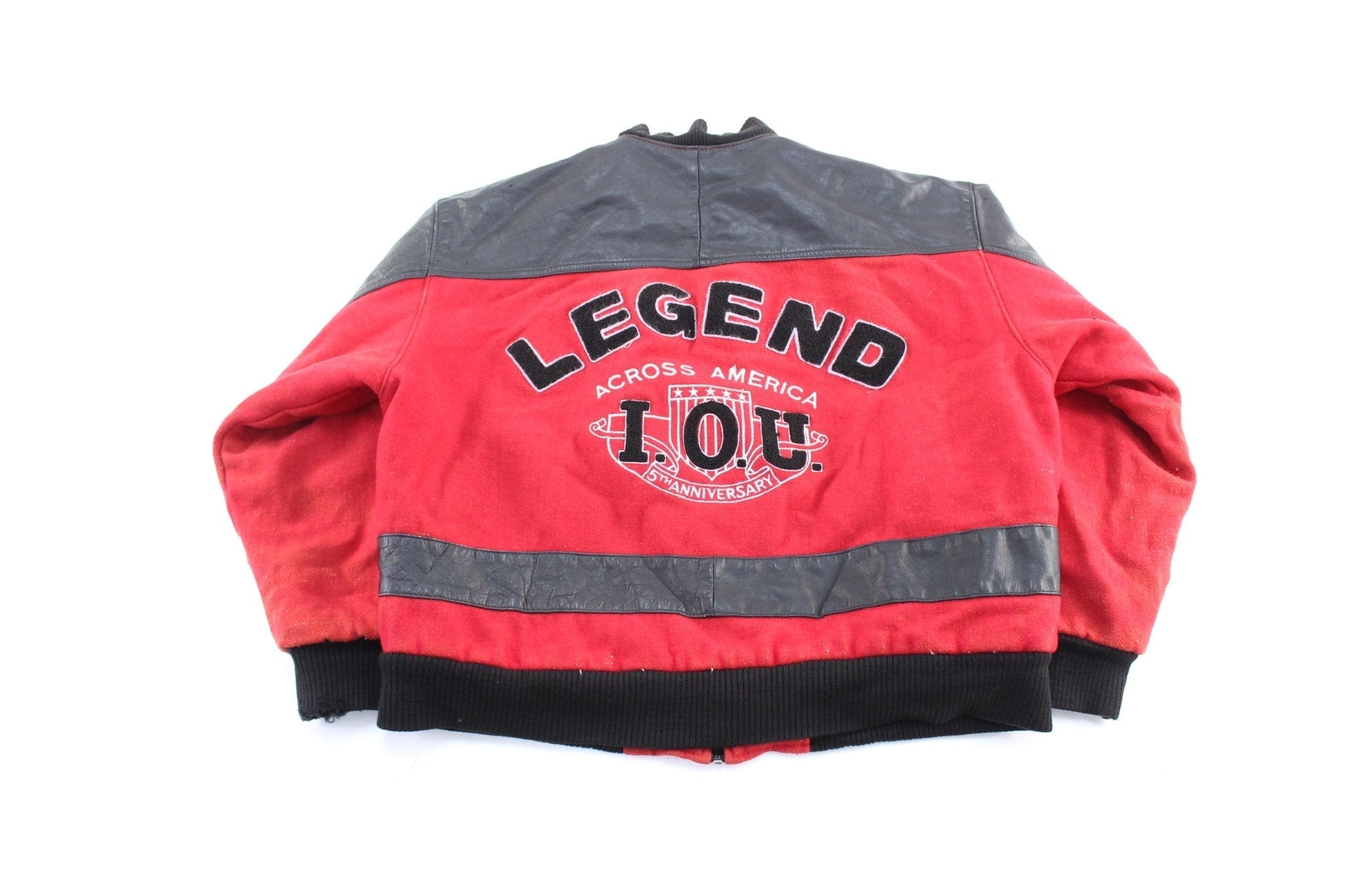 90's I.O.U. 5th Anniversary Embroidered Wool Zip Up Jacket - Jacket - Thrifted Threads