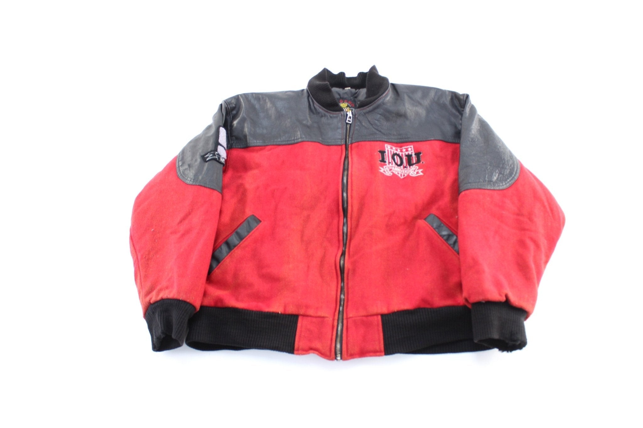90's I.O.U. 5th Anniversary Embroidered Wool Zip Up Jacket - Jacket - Thrifted Threads