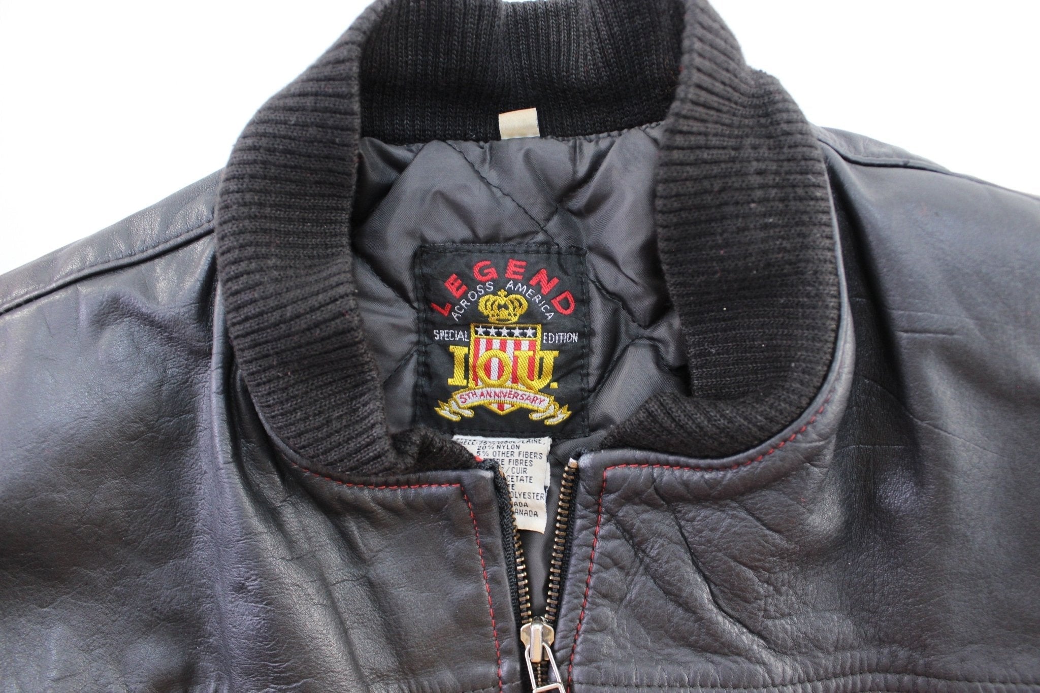 90's I.O.U. 5th Anniversary Embroidered Wool Zip Up Jacket - Jacket - Thrifted Threads
