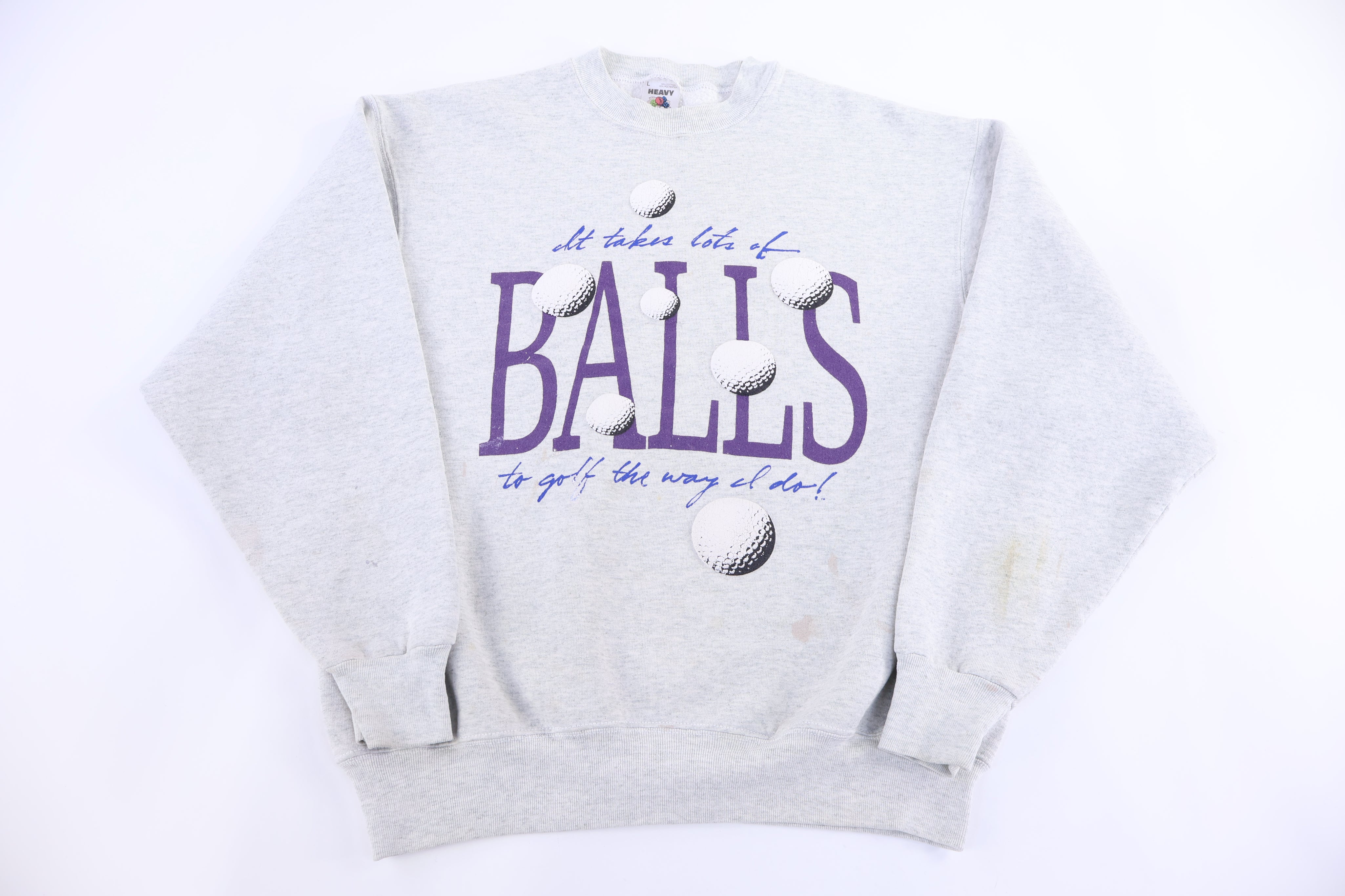 90's It Takes Balls to Golf Like I Do Humor Sweatshirt - Sweatshirt - Thrifted Threads
