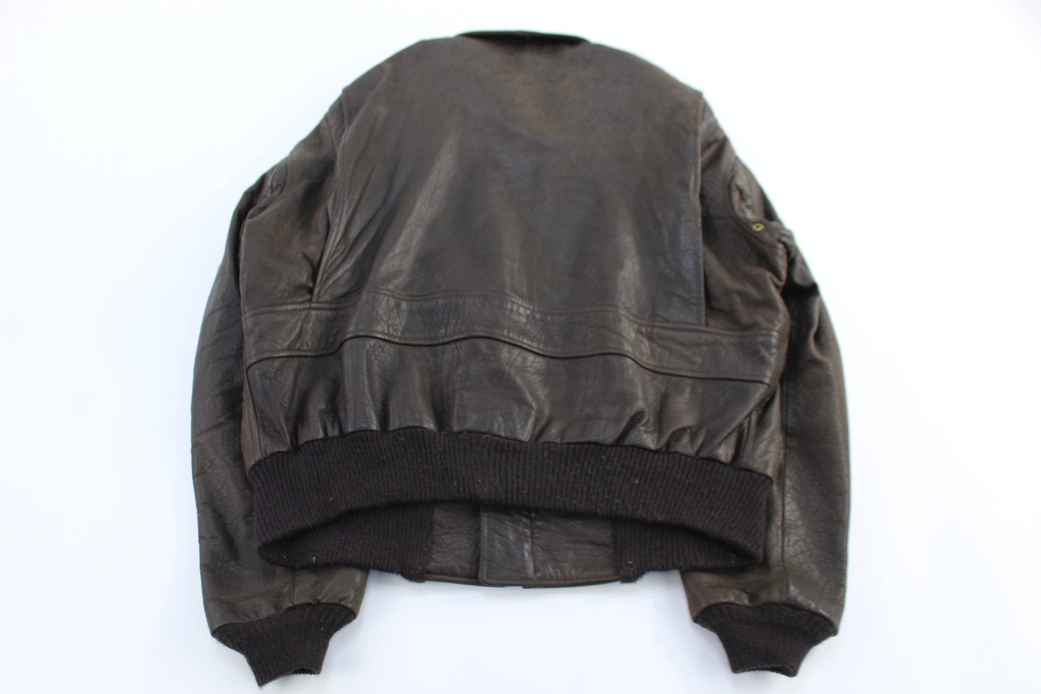 90's Jacket Type GWI Brown Leather Jacket - Jacket - Thrifted Threads