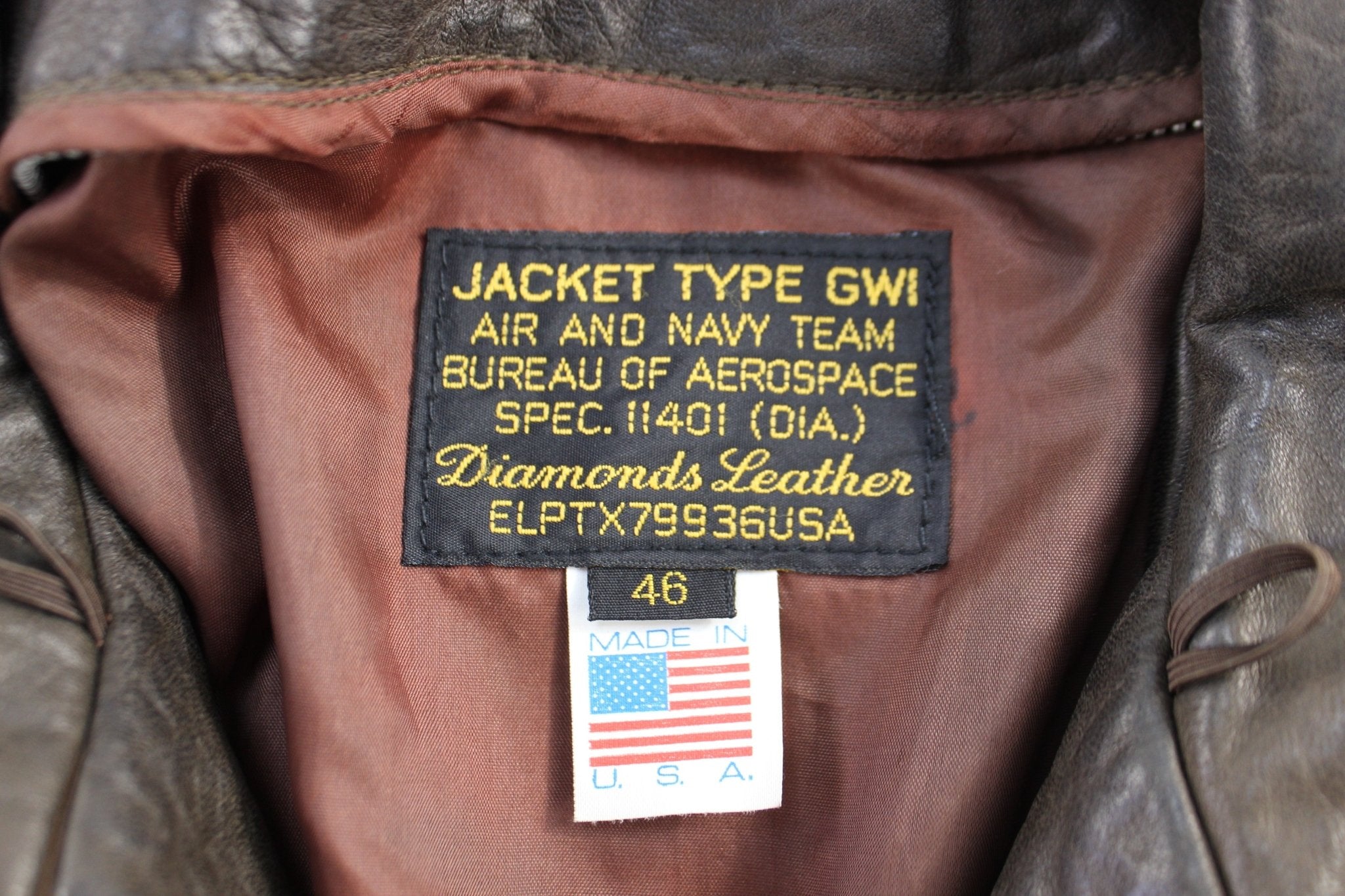90's Jacket Type GWI Brown Leather Jacket - Jacket - Thrifted Threads