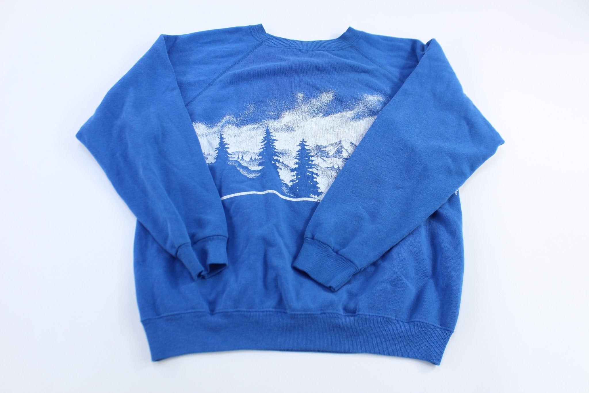 90's Jackson Hole Wyoming All Over Graphic Sweatshirt - ThriftedThreads.com