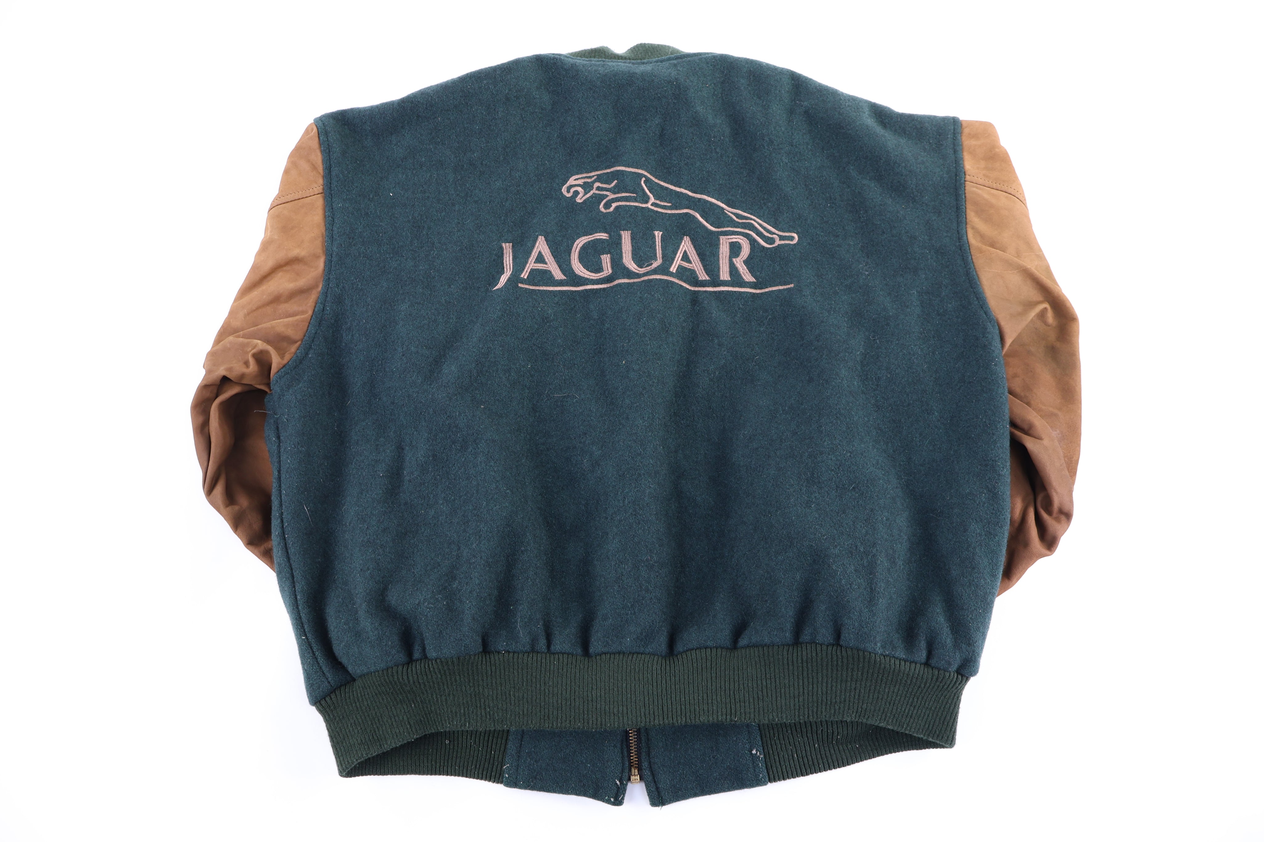 90's Jaguar Green & Brown Full Zip Jacket - Jacket - Thrifted Threads