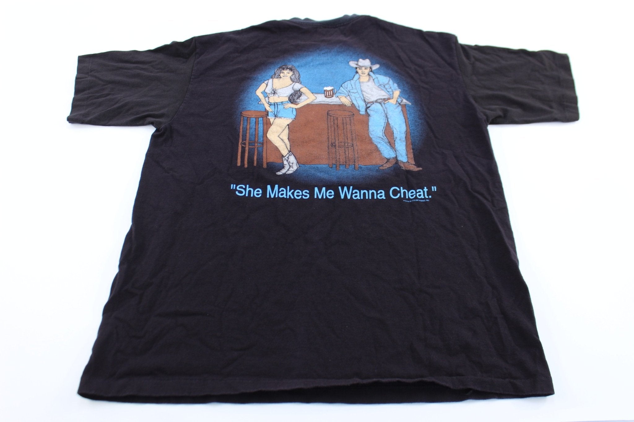 90's James Ray Murphy She Makes Me Wanna Cheat T-Shirt - ThriftedThreads.com