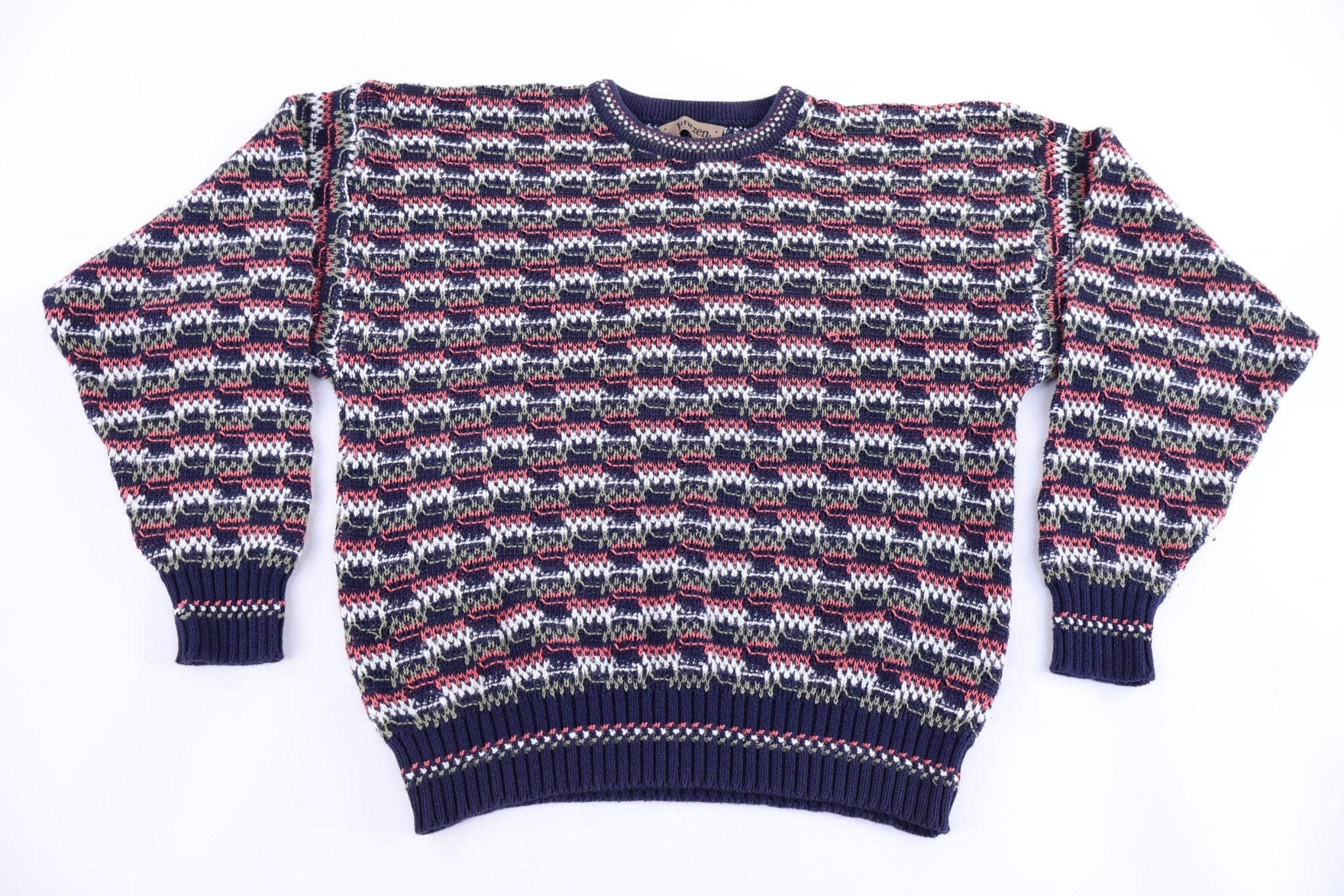 90's Jantzen Multipattern Knit Sweater - Sweater - Thrifted Threads