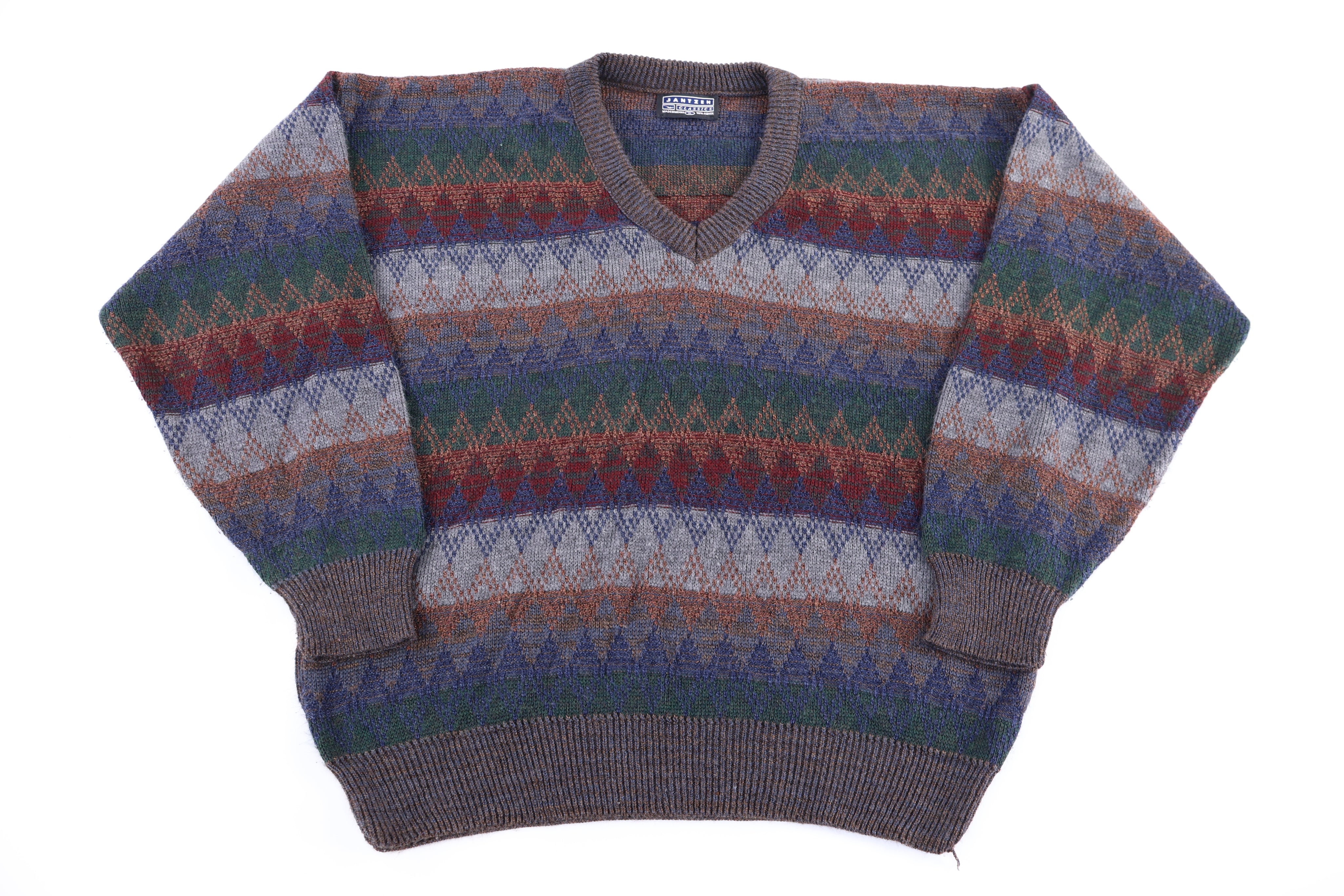 90's Jantzen Multipattern Knit Sweater - Sweater - Thrifted Threads