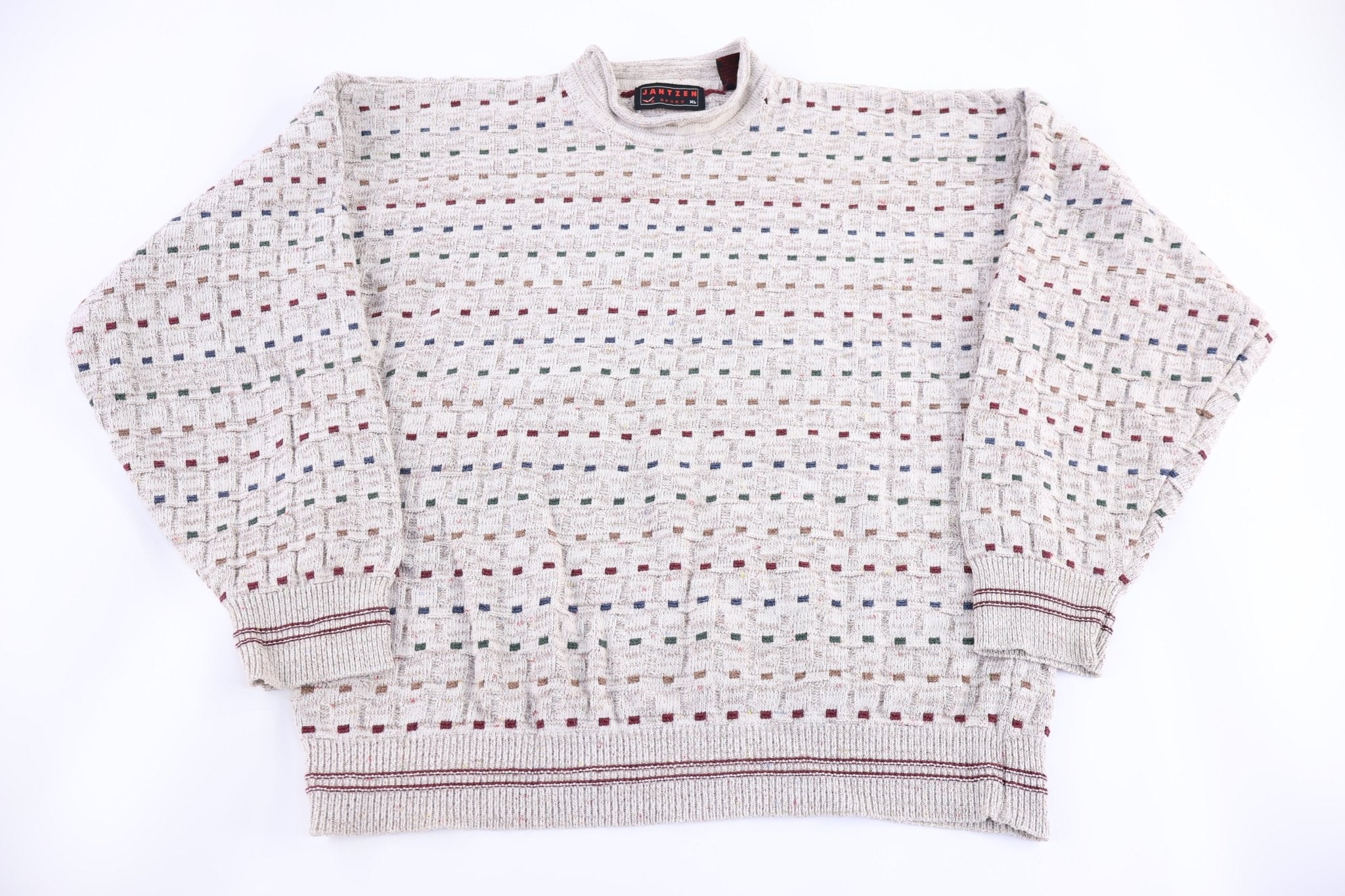 90's Jantzen Multipattern Knit Sweater - Sweater - Thrifted Threads