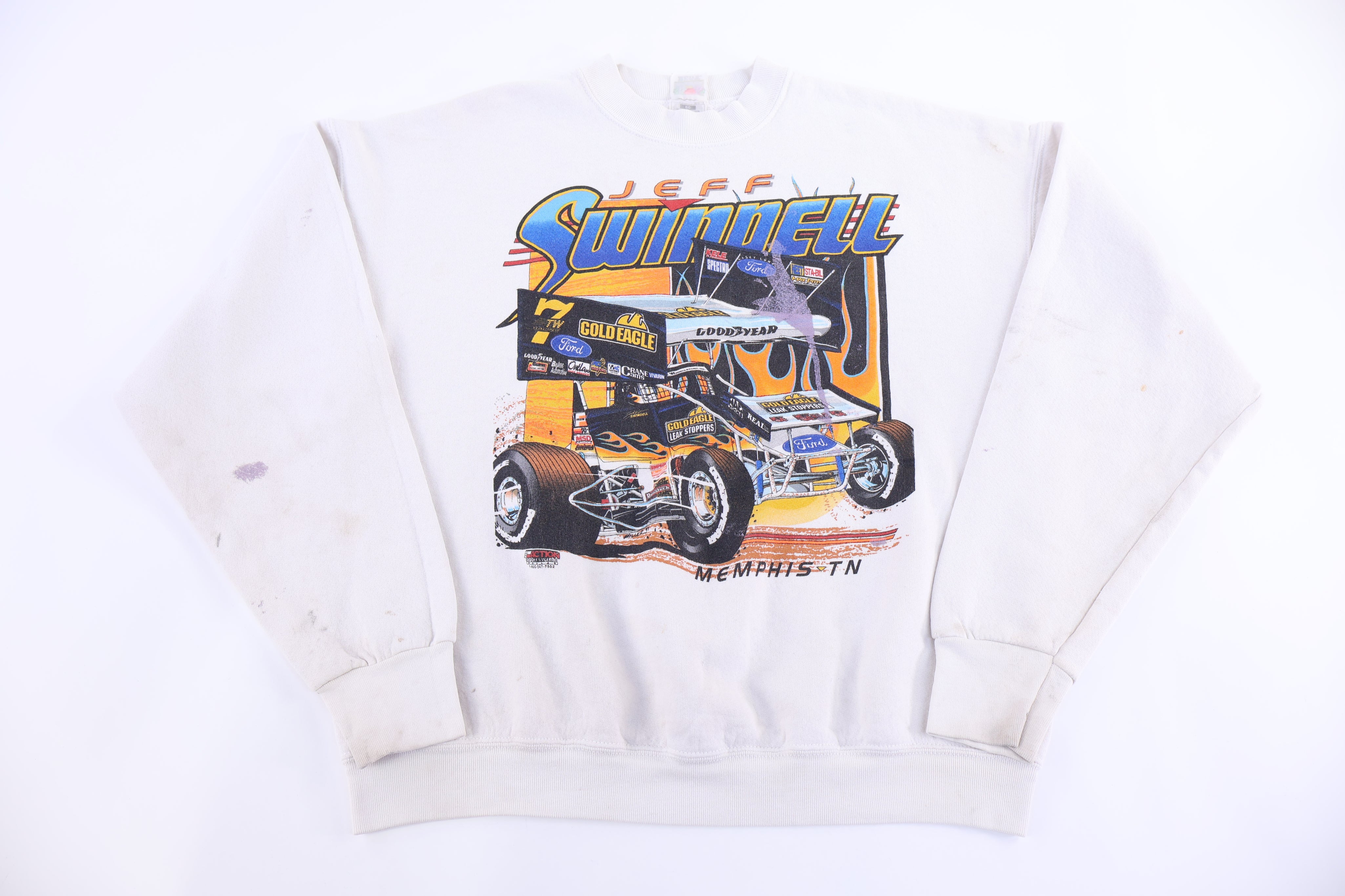 90's Jeff Swindell Racing Sweatshirt - Sweatshirt - Thrifted Threads