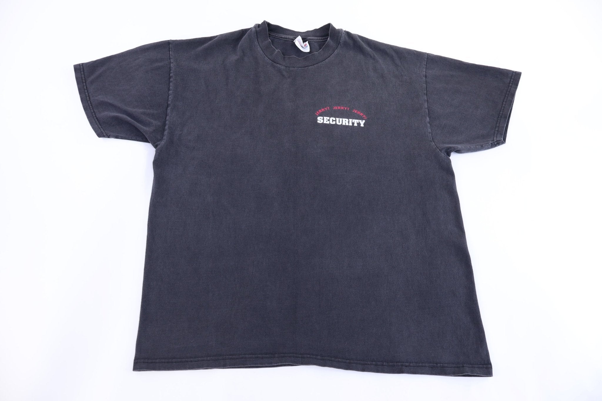 90's Jerry Springer Too Hot Security T-shirt - Shirts & Tops - Thrifted Threads