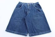 90's JNCO Embroidered Gas Mask Denim Baggy Shorts - Pants/Shorts - Thrifted Threads