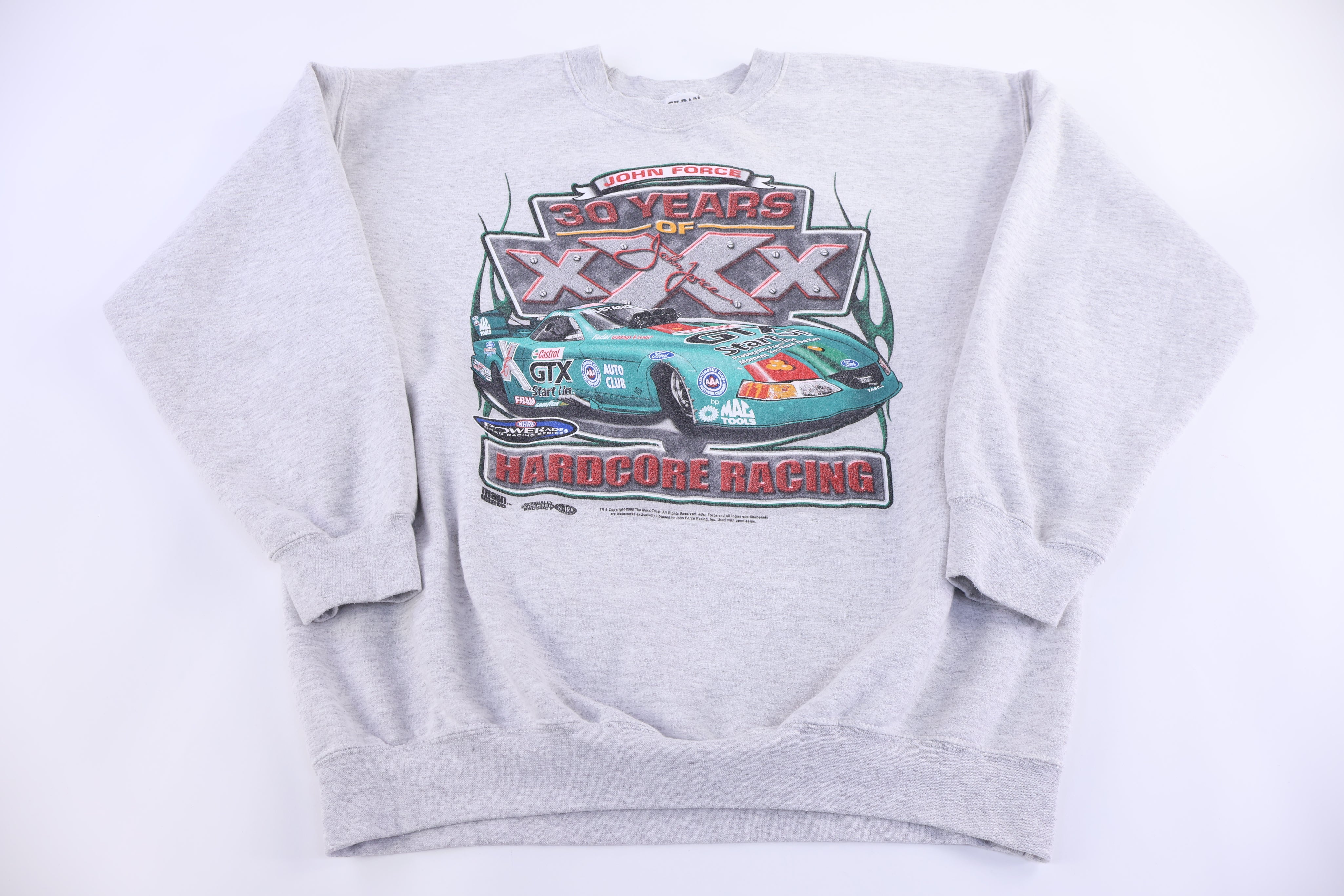 90's John Force 30 Years of XXX Racing Sweatshirt - Sweatshirt - Thrifted Threads