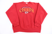 90's Kansas Chiefs Football Sweatshirt - Sweatshirt - Thrifted Threads