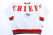 90's Kansas City Chiefs Embroidered Football Sweatshirt - ThriftedThreads.com