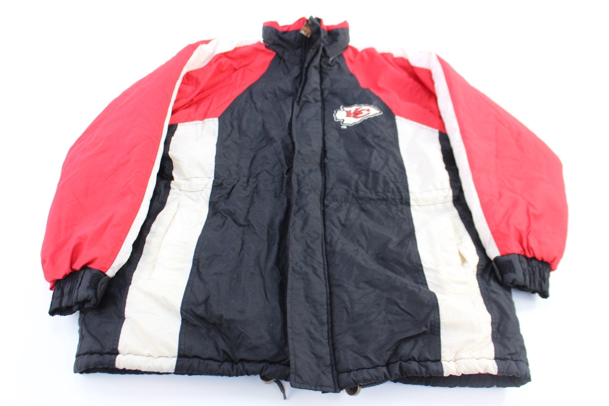 90's Kansas City Chiefs Embroidered Game Day Zip Up Jacket - Jackets - Thrifted Threads