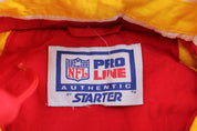 90's Kansas City Chiefs Embroidered Starter Hooded Jacket - ThriftedThreads.com
