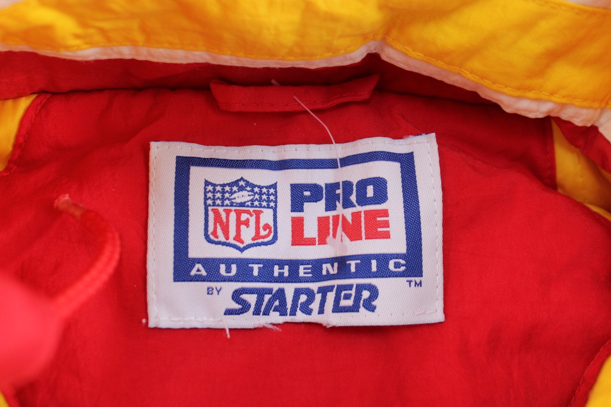 90's Kansas City Chiefs Embroidered Starter Hooded Jacket - ThriftedThreads.com